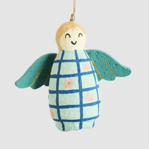 Mache Angel Hanging Decoration Light Blue by Vixen & Velvet, a Christmas for sale on Style Sourcebook