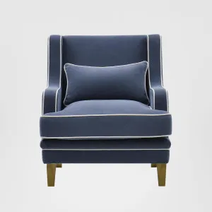 Bondi Hamptons Armchair Navy W/White Piping by OneWorld Collection, a Chairs for sale on Style Sourcebook