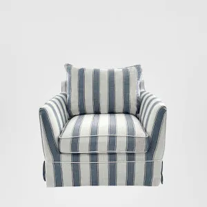 Noosa Hamptons Armchair Blue Sky Stripe by OneWorld Collection, a Chairs for sale on Style Sourcebook