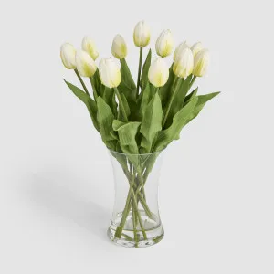 Real Touch Tulip Floral Arrangement in Water Vase White by Florabelle Living, a Plants for sale on Style Sourcebook