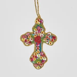 Flora Hanging Cross Decoration by Vixen & Velvet, a Christmas for sale on Style Sourcebook