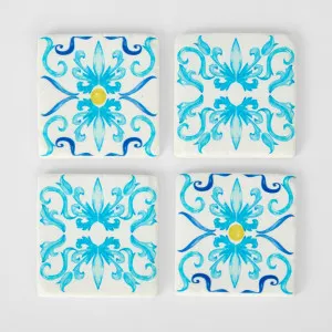 La Dolce Vita Pattern Coasters Blue - Set of 4 by Vixen & Velvet, a Placemats for sale on Style Sourcebook