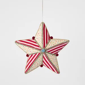 Carnival Hanging Stripe Red Star by Vixen & Velvet, a Christmas for sale on Style Sourcebook