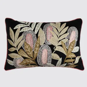 Banksia Embroidered 40 x 60 Cushion Ivory & Turquoise by Ruby Star, a Cushions, Decorative Pillows for sale on Style Sourcebook