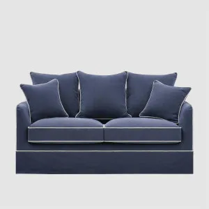 Noosa Hamptons 2 Seat Sofa Bed Noosa Navy W/White Piping by OneWorld Collection, a Sofas for sale on Style Sourcebook