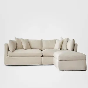 Marbella Modular 4 Seater Sofa Reversible Ottoman Chaise Ivory by OneWorld Collection, a Sofas for sale on Style Sourcebook
