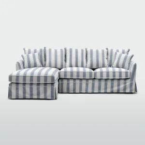 Noosa 3 Seater Left Chaise Sofa Blue Sky Stripe by OneWorld Collection, a Sofas for sale on Style Sourcebook