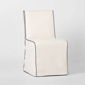 Slip Cover Only - Clifton Dining Chair Ivory W/ Navy Piping by OneWorld Collection, a Dining Chairs for sale on Style Sourcebook