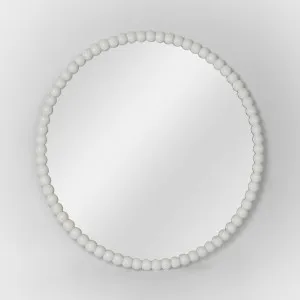 Bobbin Round Mirror White 90cm by Florabelle Living, a Mirrors for sale on Style Sourcebook