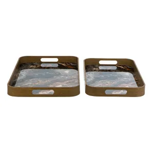Granite Glass Tray Set of 2 by Florabelle Living, a Trays for sale on Style Sourcebook