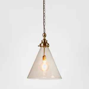 Gadsden Ceiling Pendant Medium Brass with Clear Glass by Emac & Lawton, a Pendant Lighting for sale on Style Sourcebook