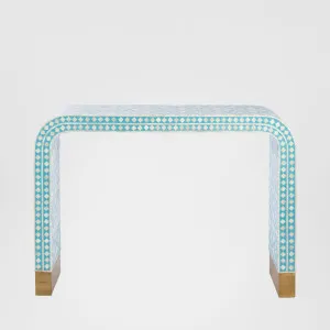 Adina Bone Inlay Console Table Aqua/White by Florabelle Living, a Console Table for sale on Style Sourcebook