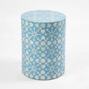 Adina Bone Inlay Side Table Aqua/White by Florabelle Living, a Coffee Table for sale on Style Sourcebook