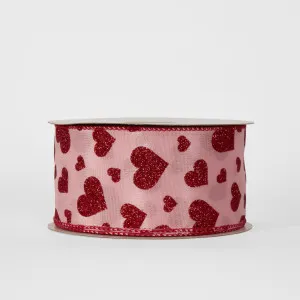 6.35cm Pink Red Hearts 22.86m Ribbon by JMC FLORALS, a Plants for sale on Style Sourcebook