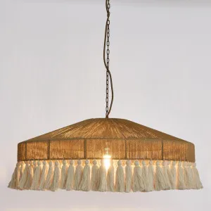 Arignon Raffia Peper and Cotton Ceiling Pendant large by Emac & Lawton, a Pendant Lighting for sale on Style Sourcebook