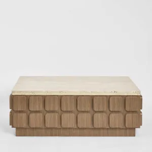 Porto Travertine & Walnut Coffee Table by MRD Home, a Coffee Table for sale on Style Sourcebook