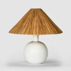 Esta Lamp Small White with Raffia Shade by MRD Home, a Table & Bedside Lamps for sale on Style Sourcebook