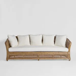 Cayman 3 Seat Rattan Sofa Cream Cushion by OneWorld Collection, a Sofas for sale on Style Sourcebook