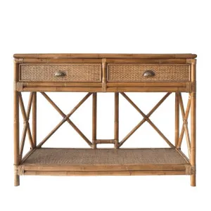 Cayman Rattan 2 Drawer Hamptons Console by OneWorld Collection, a Console Table for sale on Style Sourcebook