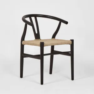 Arc Wishbone Dining Chair Black/Natural by MRD Home, a Dining Chairs for sale on Style Sourcebook