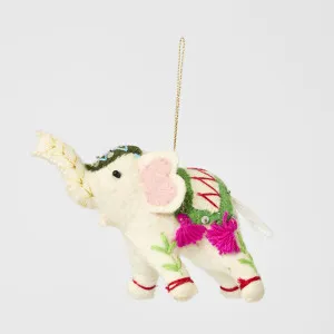 Little Ivory Happy Elephant Felt Decoration by Vixen & Velvet, a Christmas for sale on Style Sourcebook