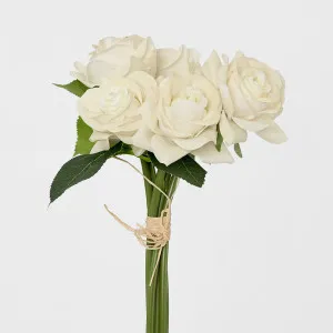 Romance Real Touch Rose Bouquet White by Florabelle Living, a Plants for sale on Style Sourcebook