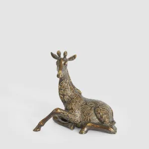 Melman Sitting Giraffe Large Antique Finish by Florabelle Living, a Statues & Ornaments for sale on Style Sourcebook