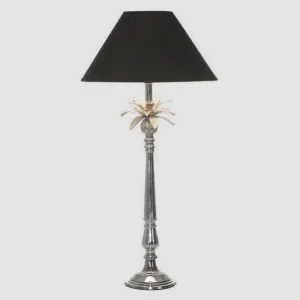 Nickel Pineapple Leaf Lamp W/Black Shade by OneWorld Collection, a Table & Bedside Lamps for sale on Style Sourcebook