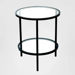 Palladium Black Iron & Glass Side Table by OneWorld Collection, a Coffee Table for sale on Style Sourcebook