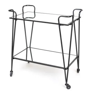 Lloyd Mirror Shelf Bar Cart Black by OneWorld Collection, a Sideboards, Buffets & Trolleys for sale on Style Sourcebook