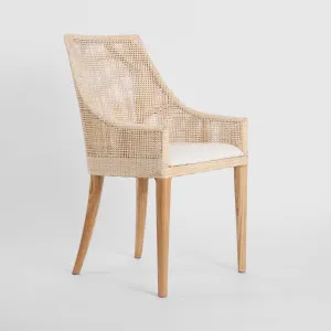 Charlotte Rattan Dining Chair Natural Whitewash by OneWorld Collection, a Dining Chairs for sale on Style Sourcebook