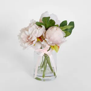 Peony Arrangement in Vase 23cm Pink by Florabelle Living, a Plants for sale on Style Sourcebook