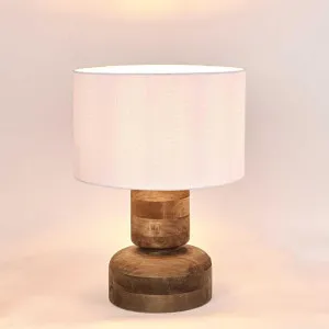 Clem Timber Table Lamp White Shade by MRD Home, a Table & Bedside Lamps for sale on Style Sourcebook