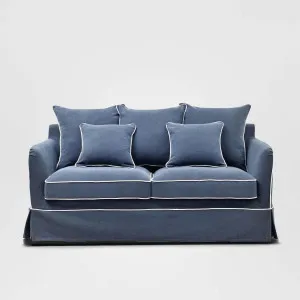 Noosa Hamptons 2 Seat Navy W/White Piping by OneWorld Collection, a Sofas for sale on Style Sourcebook