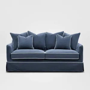 Noosa Hamptons 2.5 Seat Sofa Navy W/White Piping by OneWorld Collection, a Sofas for sale on Style Sourcebook