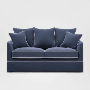 Noosa Hamptons 2.5 Seat Sofa Bed Navy W/White Piping by OneWorld Collection, a Sofas for sale on Style Sourcebook
