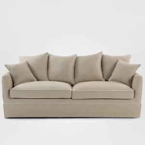 Noosa Hamptons 3 Seat Sofa Natural W/Natural Piping by OneWorld Collection, a Sofas for sale on Style Sourcebook