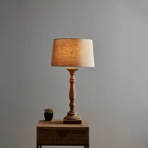 Candela Small - Dark Natural - Turned Wood Candlestick Table Lamp by Zaffero, a Table & Bedside Lamps for sale on Style Sourcebook