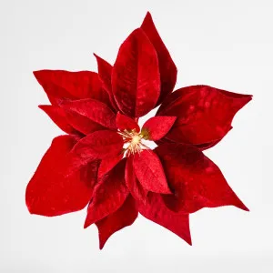 Luxe Velvet Poinsettia Clip on w. Light Up Stamen Red by Vixen & Velvet, a Christmas for sale on Style Sourcebook