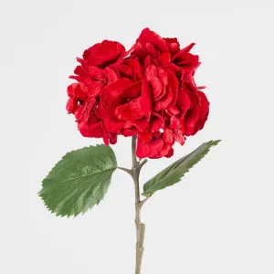 Luxe Velvet Hydrangea Stem Red by Vixen & Velvet, a Christmas for sale on Style Sourcebook