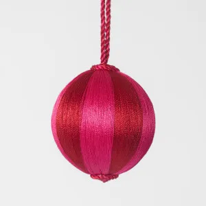 Silk Stripe Bauble Small Red & Pink by Vixen & Velvet, a Christmas for sale on Style Sourcebook