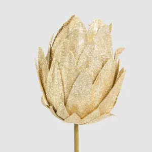 Glitter Protea Flower Stem Gold by Vixen & Velvet, a Christmas for sale on Style Sourcebook