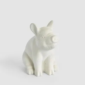 Kevin Concrete Lava Sitting Pig White by Florabelle Living, a Statues & Ornaments for sale on Style Sourcebook