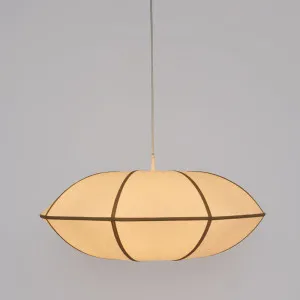 Saucer Pendant Large White/Natural with Electrical cord & fitting by MRD Home, a Pendant Lighting for sale on Style Sourcebook