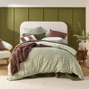 Habitat Maisie Reversible Green Check Quilt Cover Set Sage by Habitat, a Quilt Covers for sale on Style Sourcebook