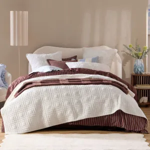 Habitat Elvira Velvet Coverlet Set White by Habitat, a Quilts & Bedspreads for sale on Style Sourcebook