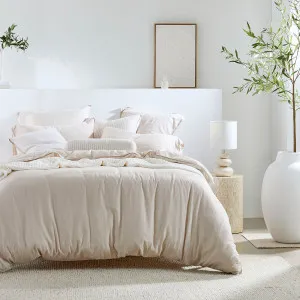 Pillow Talk Washed Linen Look Quilt Cover Set Natural by Pillow Talk, a Quilt Covers for sale on Style Sourcebook