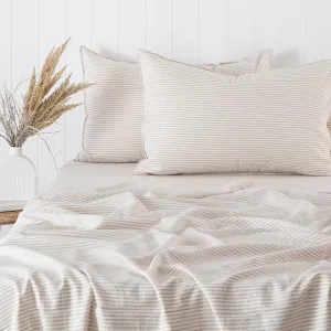 Habitat Linen Cotton Striped Sheet Set Natural by Habitat, a Sheets for sale on Style Sourcebook