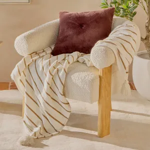 Muse Vale Stripe Chenille Extra Large Throw White/Natural by Muse, a Throws for sale on Style Sourcebook