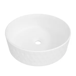 Diamond Ceramic Basin 360mm White Matte by Timberline, a Basins for sale on Style Sourcebook